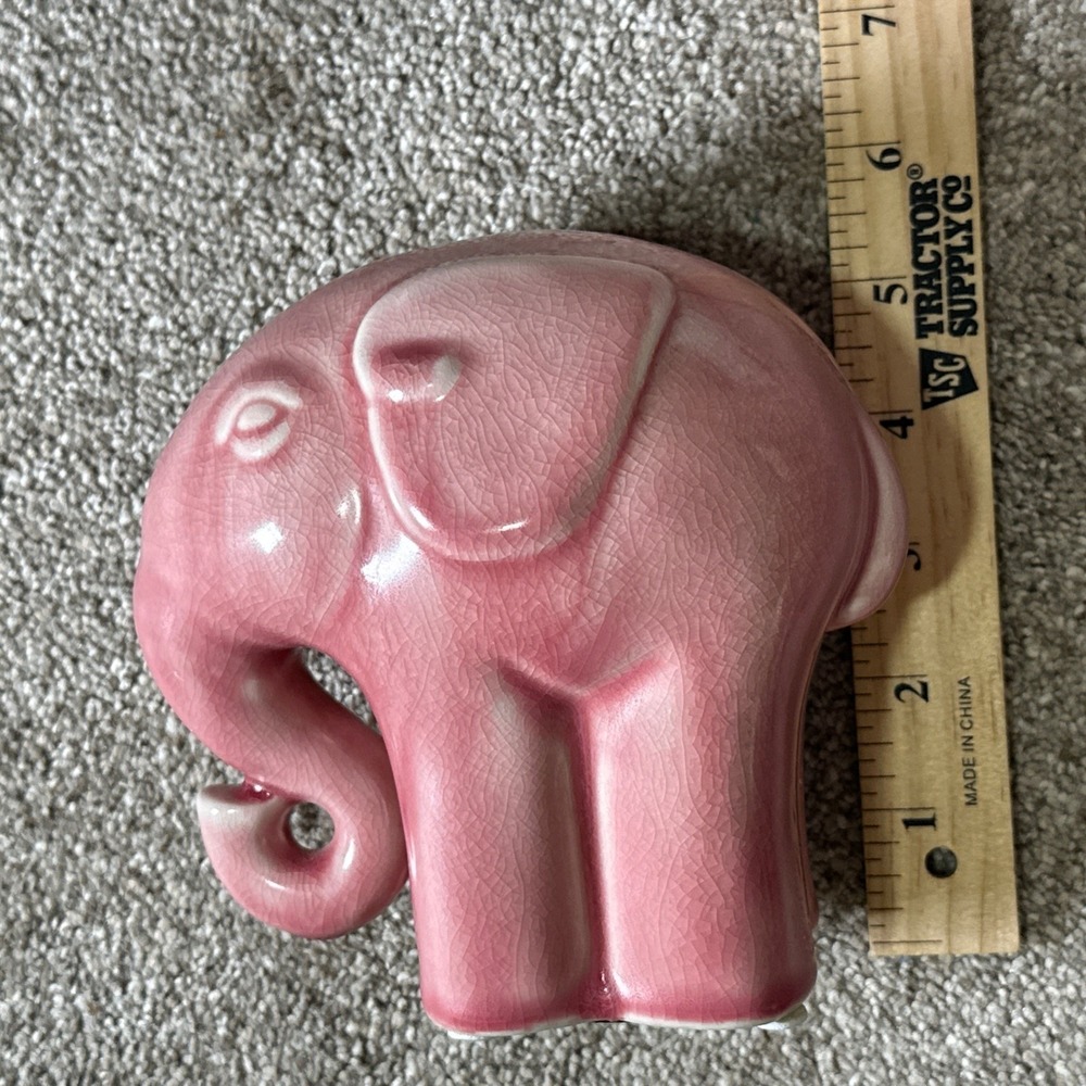 Pink Ceramic Elephant Figurine - Picture 7 of 7